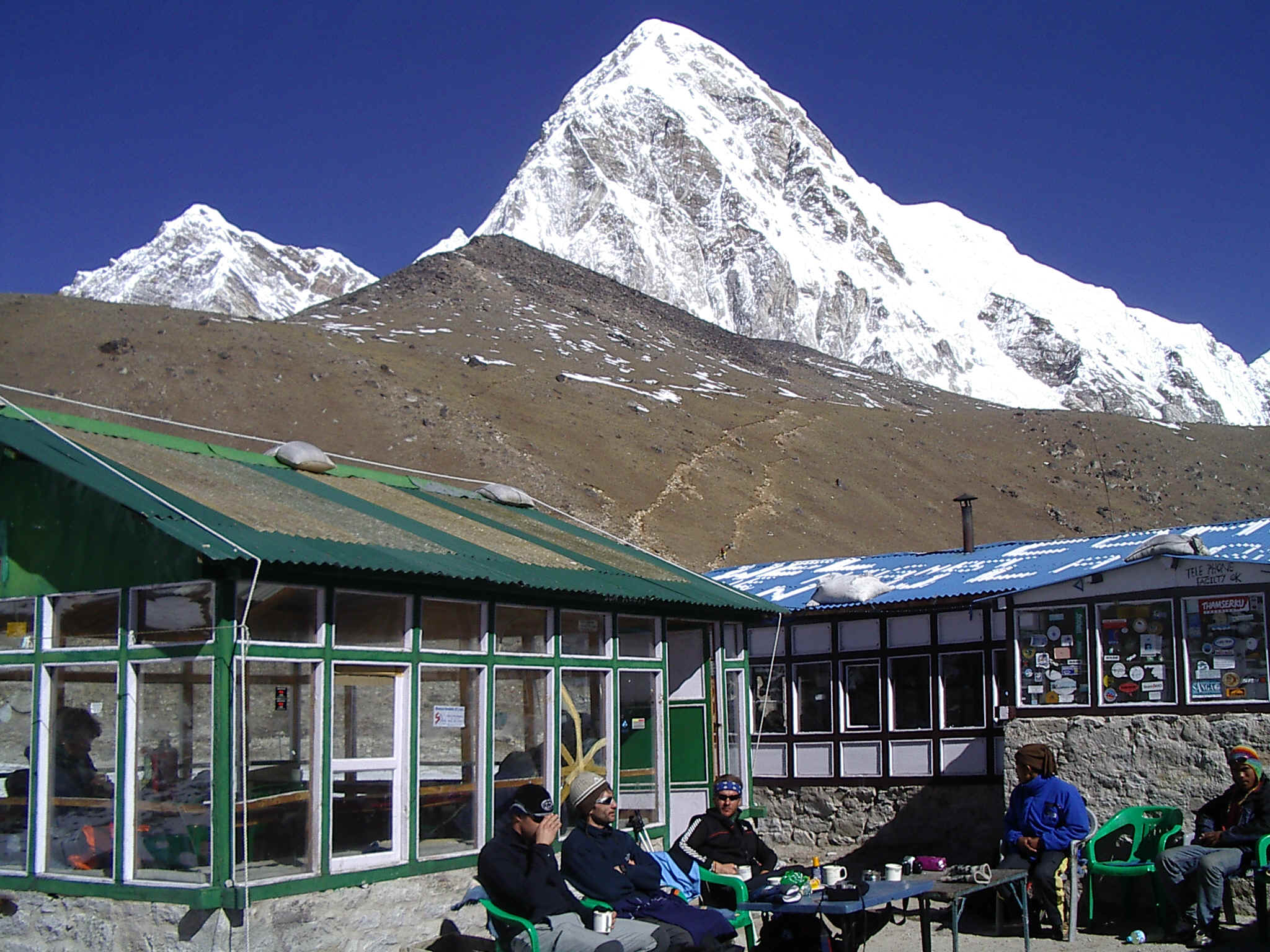 Gorak Shep lodge at the base of Kala Pattar and Mt. Pumori