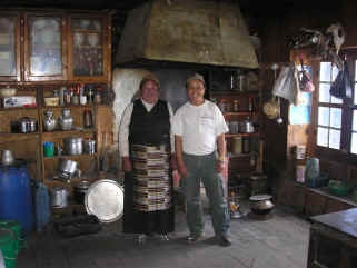 Ang Nima and Kami Rita's kitchen in Kunde