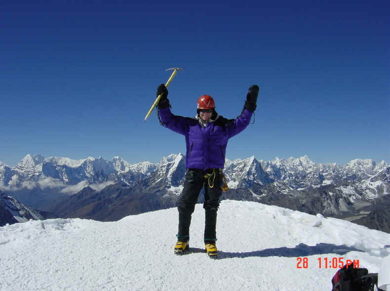 Summit of Island Peak Peak Freaks- Carol Knudsen on top!