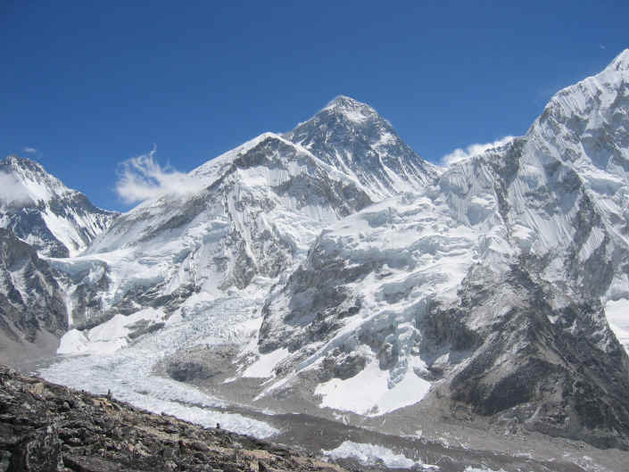View of Mt. Everest South Ridge Nepal from Kala Pattar