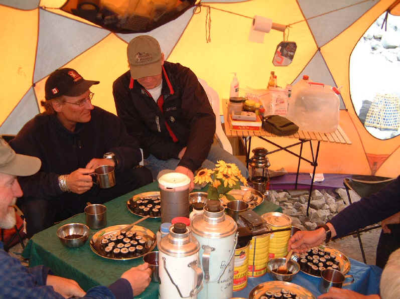 Sushi time at Peak Freaks Everest base camp